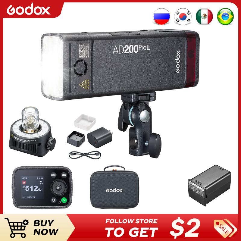 Photography Lighting Wireless - Godox AD200ProII TTL 2.4G Wireless Camera