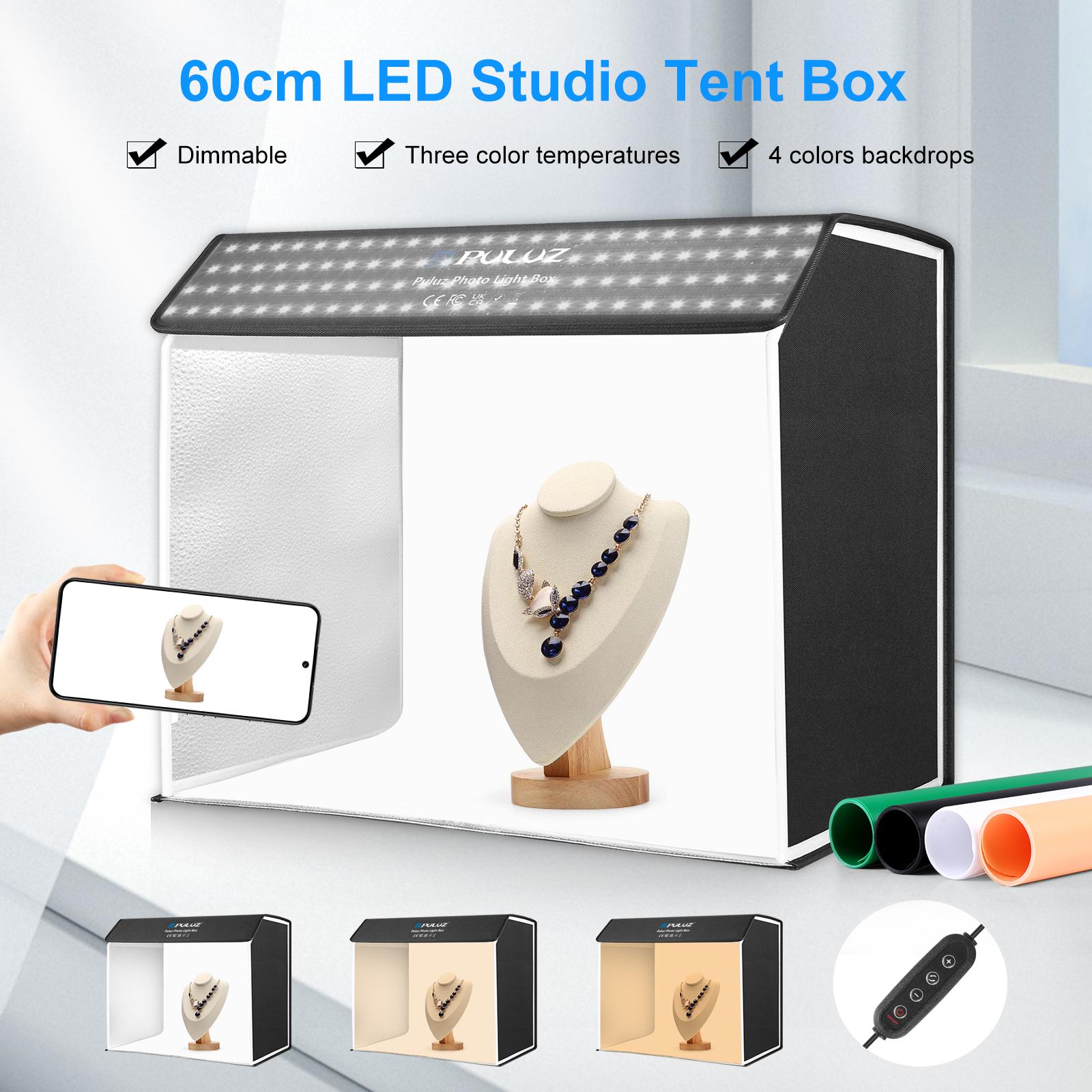 Photography Lighting Kit With Backdrop - PULUZ 60 x 40cm Photo Studio