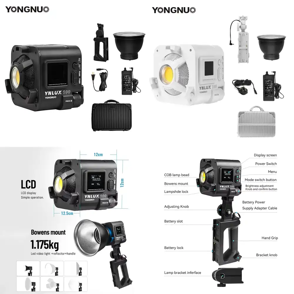 Photography Lighting Video - YONGNUO YNLUX100 100W 3200K-5600K Compact Handheld