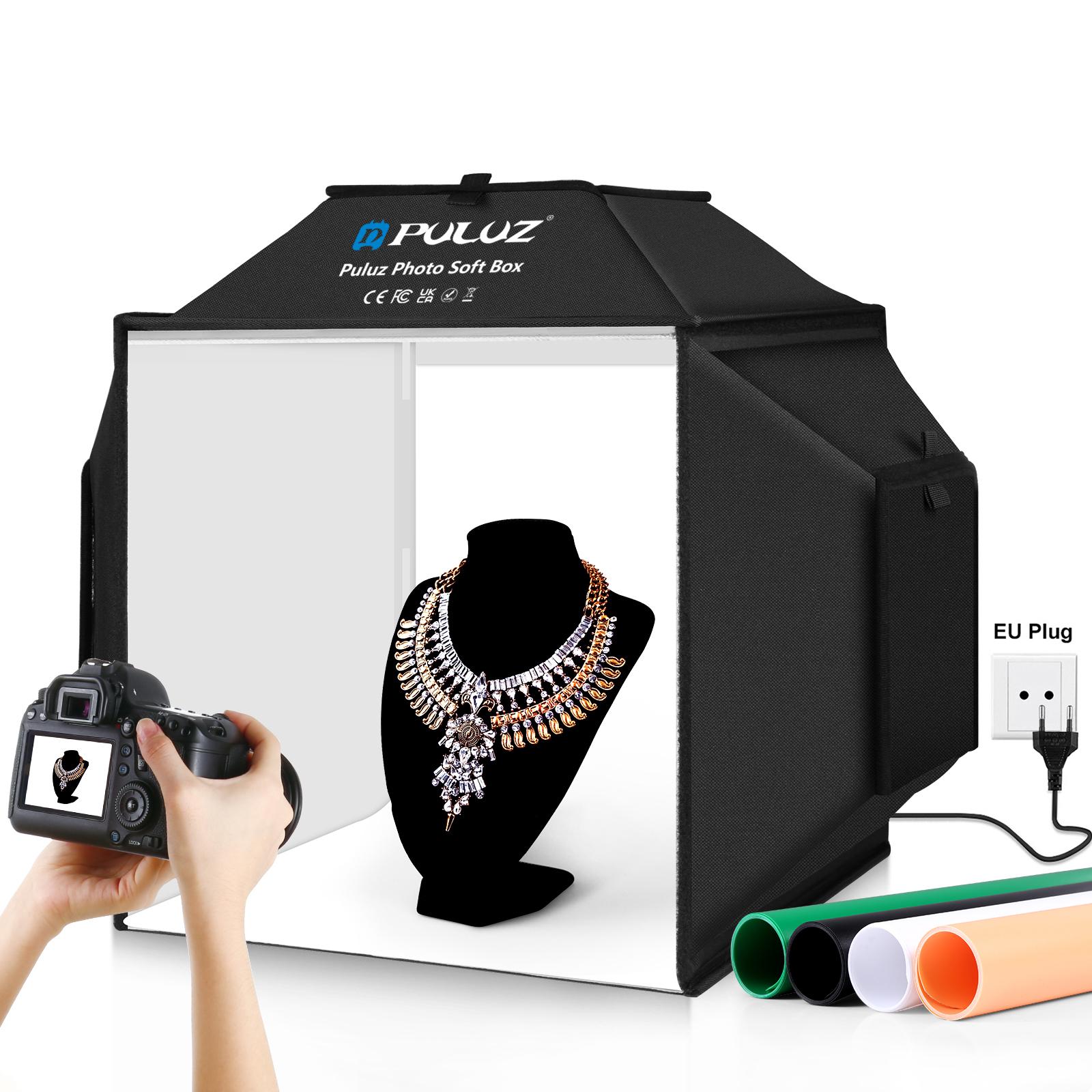 Photography Lighting Kit With Backdrop - PULUZ 40cm Folding 72W 5500K Studio