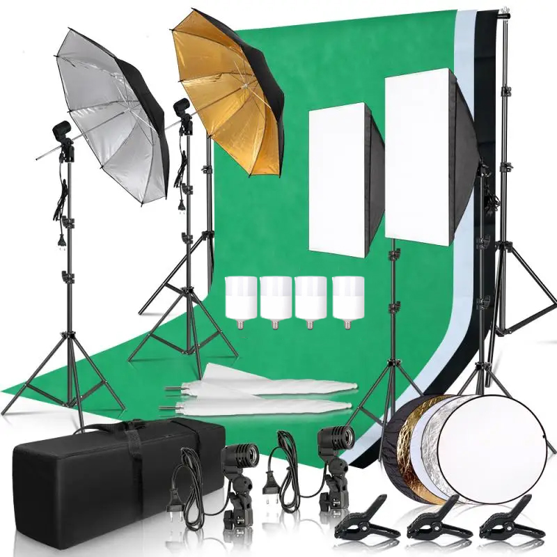 Photography Lighting Kit With Backdrop - Photography Lighting Kit Umbrella Photo Background