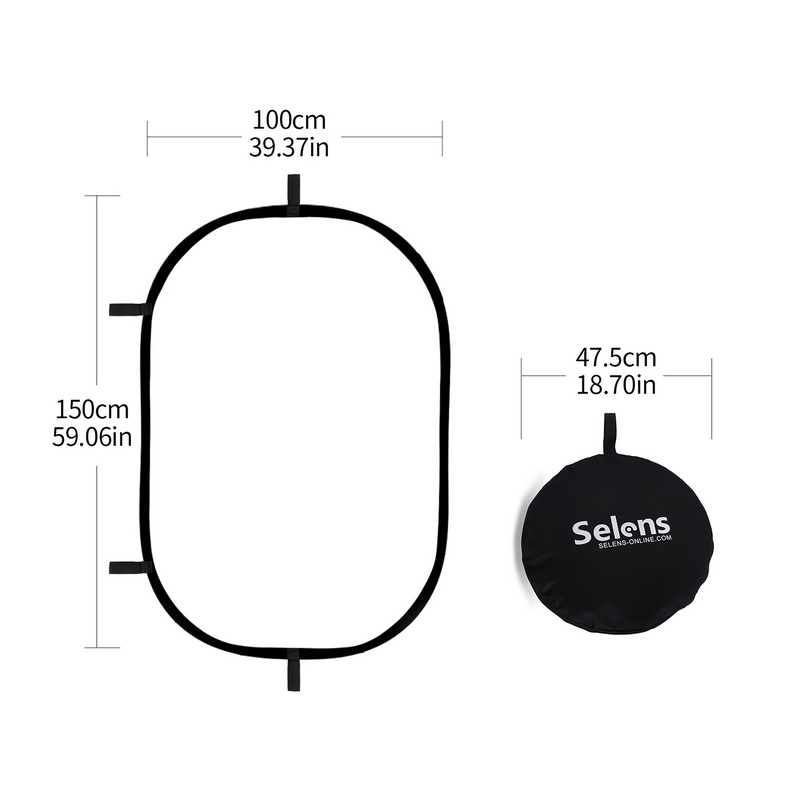Photography Lighting Accessories - 100X150CM Foldable Oval Reflector Soft Light