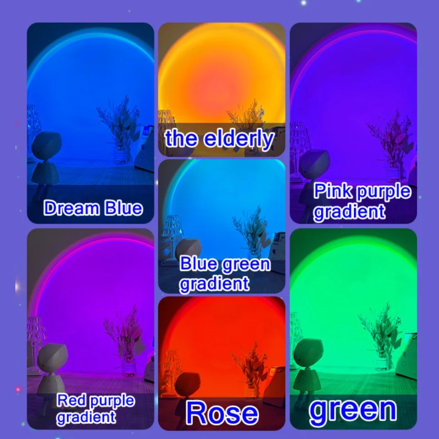 Led Colorful Sunset Lamp Proje - Photography Lighting Home ulasan dan harga