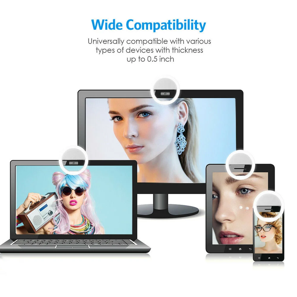 Rechargeable Clip On Selfie Ri - Photography Lighting Video ulasan dan harga