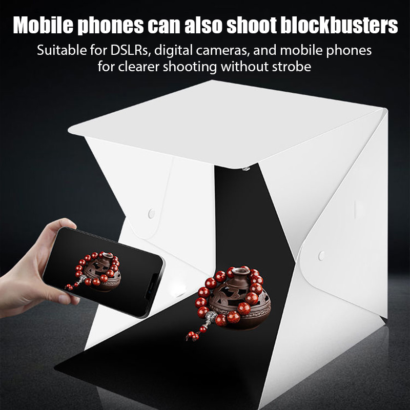 Portable Folding Photobox Phot - Photography Lighting Kit With Backdrop ulasan dan harga