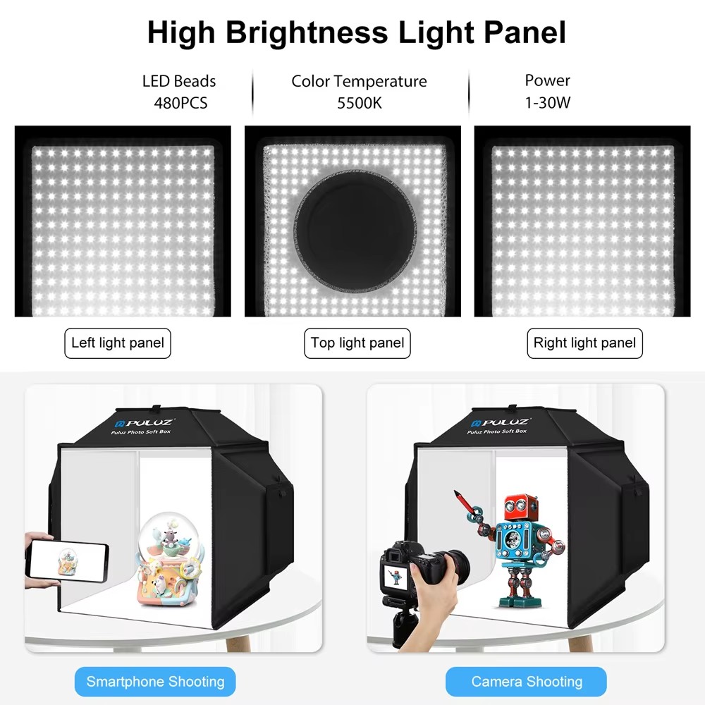 40cm Folding Photography Studi - Photography Lighting Kit With Backdrop ulasan dan harga