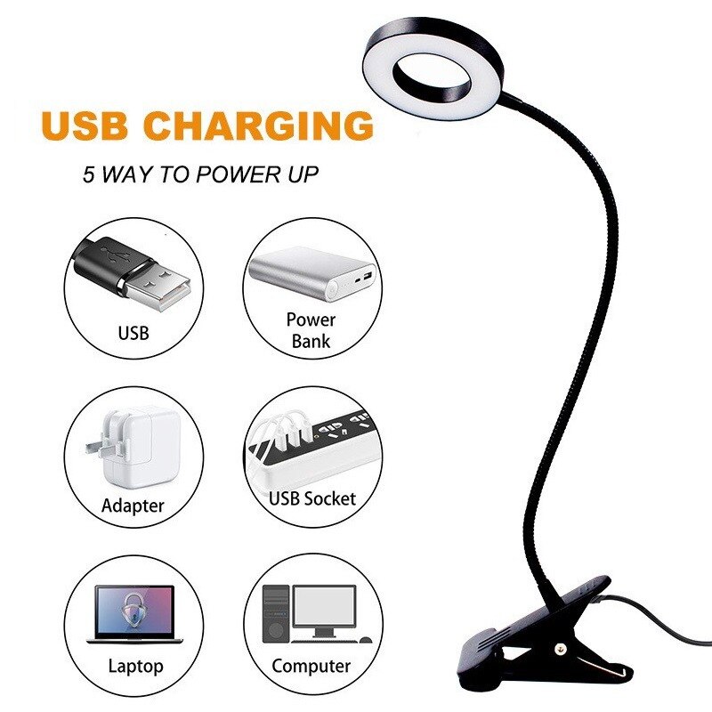 48 LEDs Desk Lamp Clip USB Boo - Photography Lighting Book ulasan dan harga