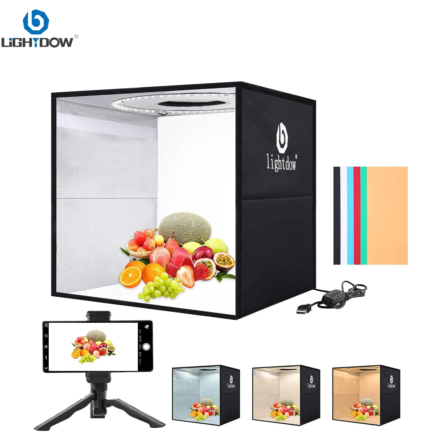 Lightdow Photo Studio Light Bo - Photography Lighting Kit With Backdrop ulasan dan harga