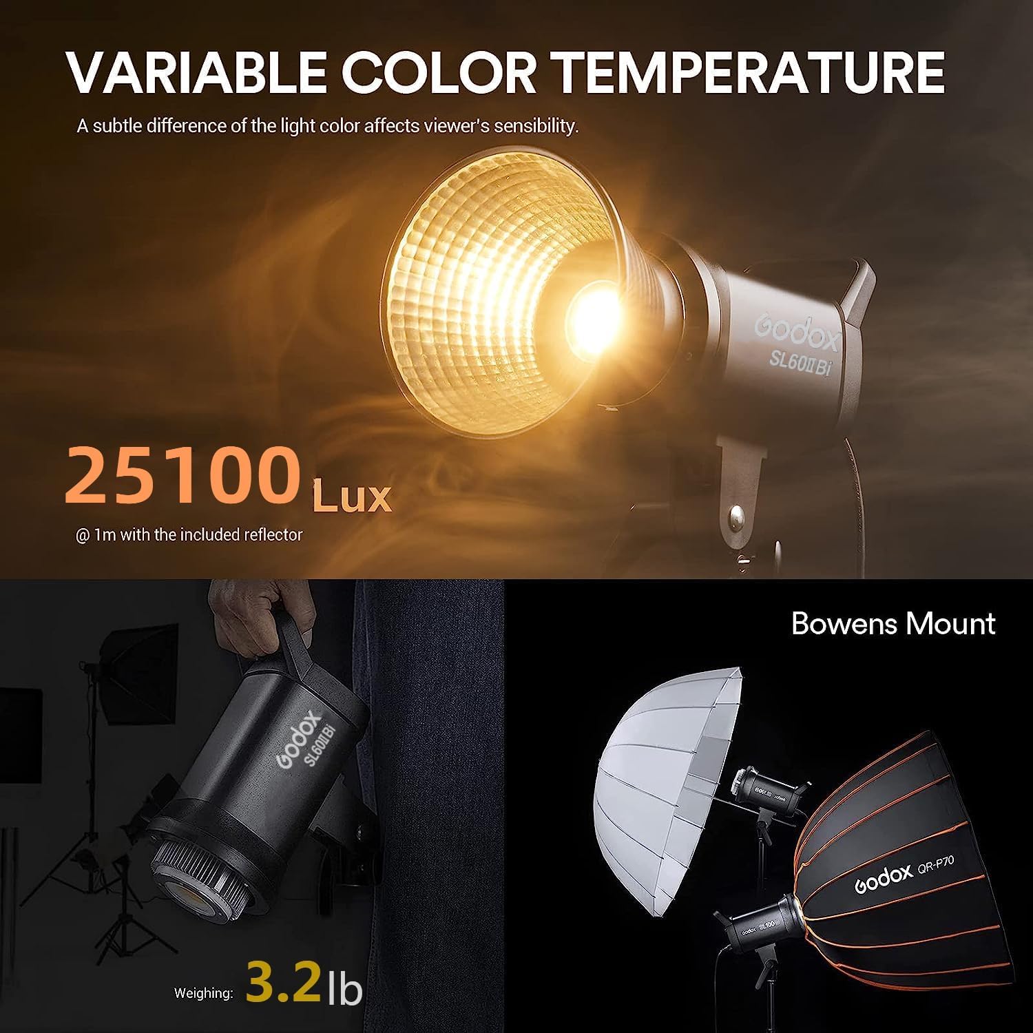 Godox SL60IID SL60IIBi 75W Day - Photography Lighting System ulasan dan harga