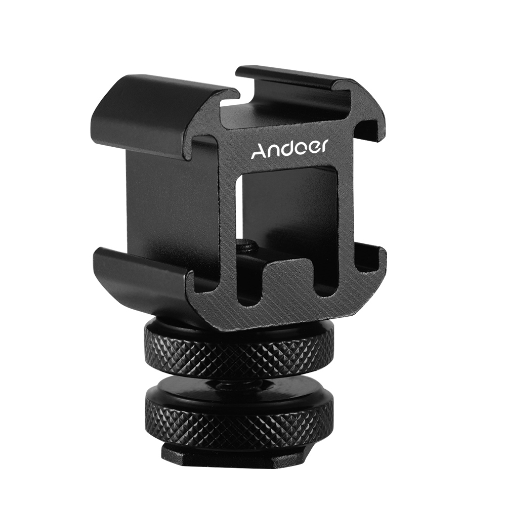 Andoer 3 Cold Shoe Mount Adapt - Photography Lighting Continuous ulasan dan harga