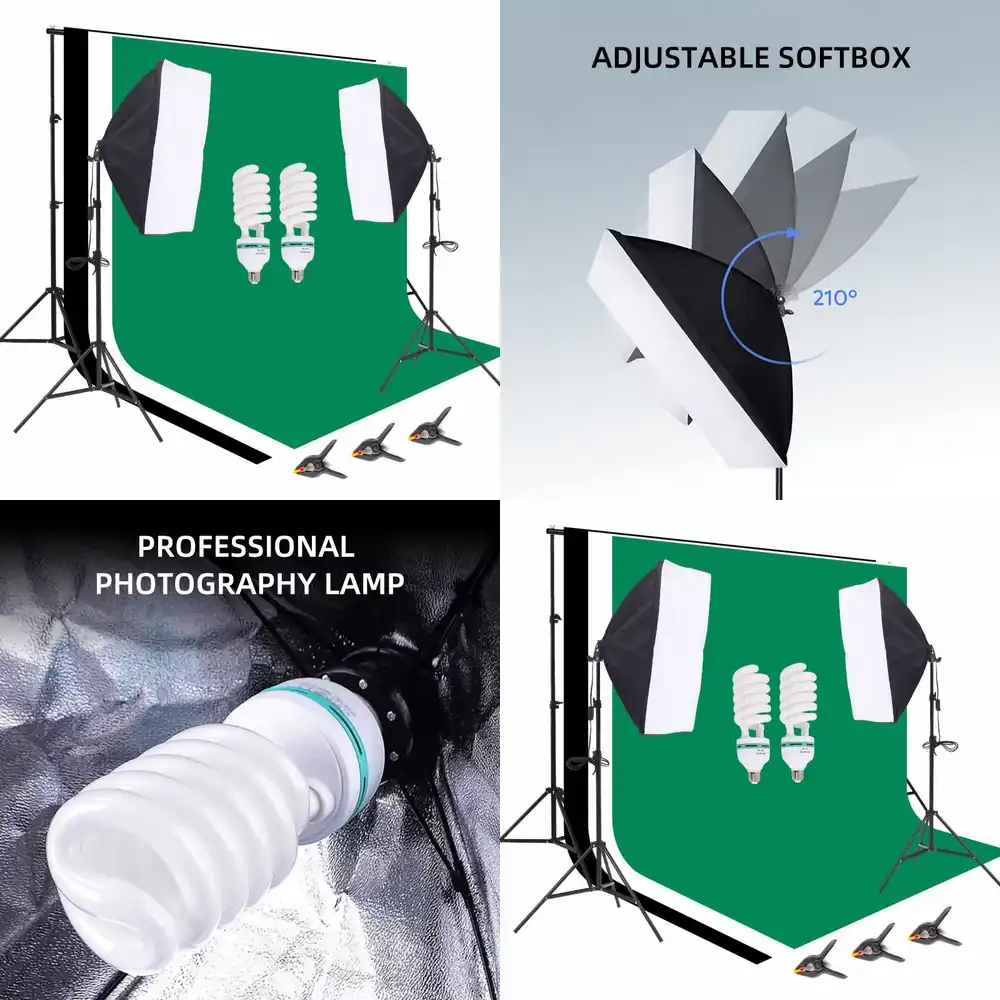 1 Photo Studio Equipment 2.6*3 - Photography Lighting Kit With Backdrop ulasan dan harga