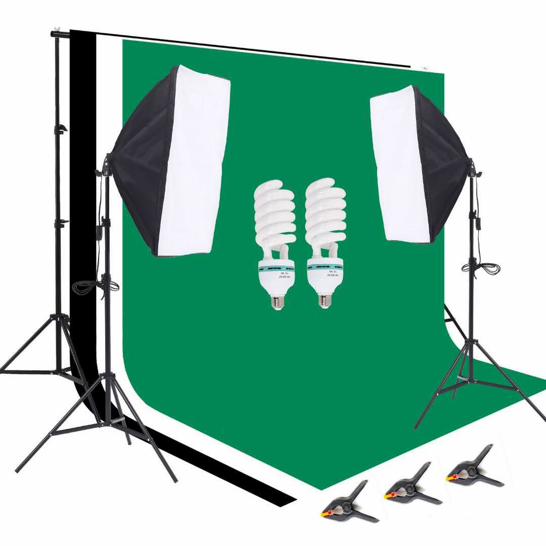 1 Photo Studio Equipment 2.6*3 - Photography Lighting Kit With Backdrop ulasan dan harga