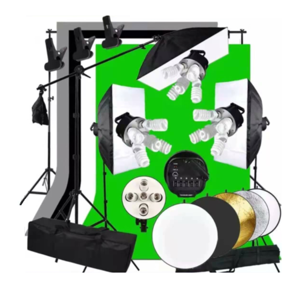 Gold Seller Full Set Photograp - Photography Lighting Kit With Backdrop ulasan dan harga