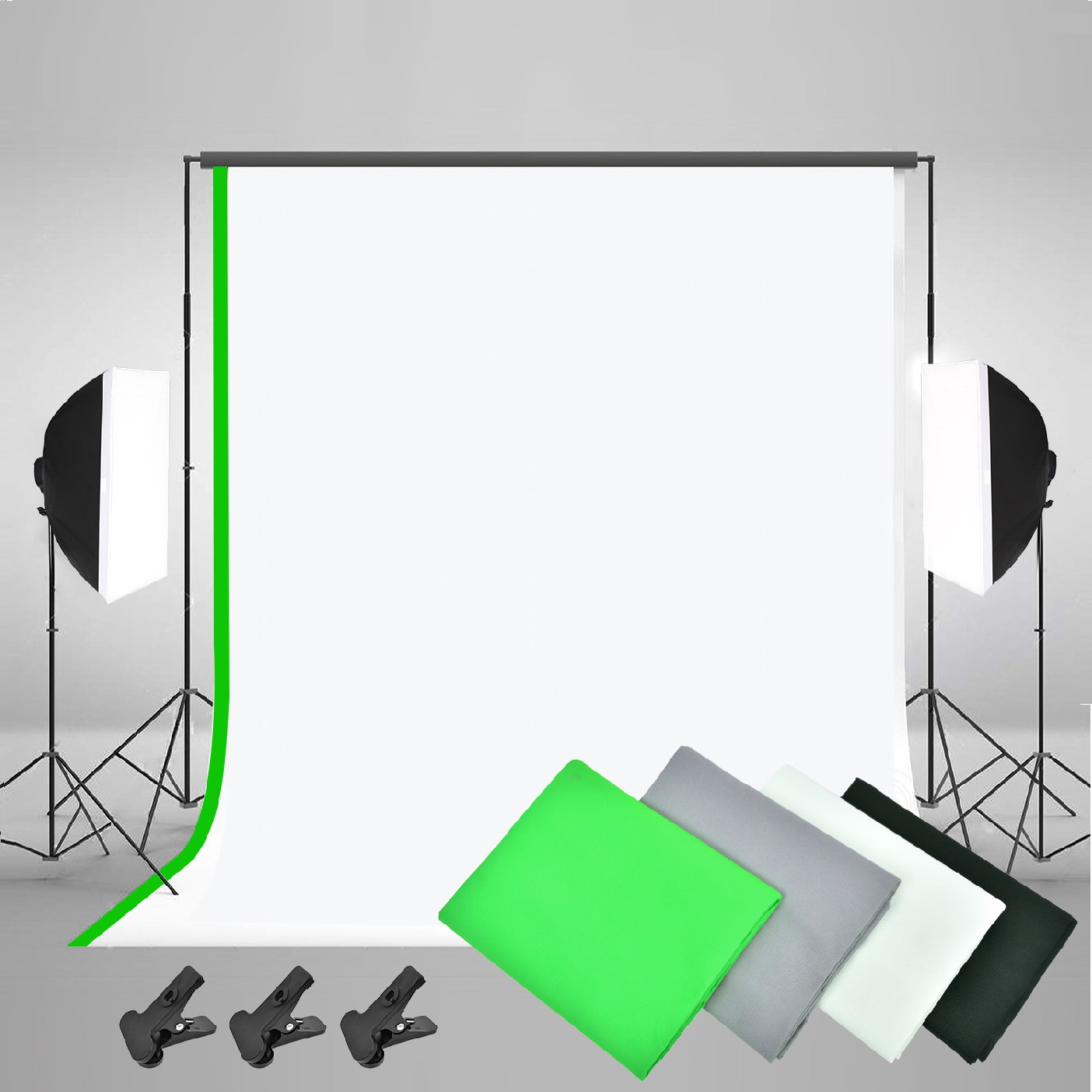 Gold Seller Full Set Photograp - Photography Lighting Kit With Backdrop ulasan dan harga