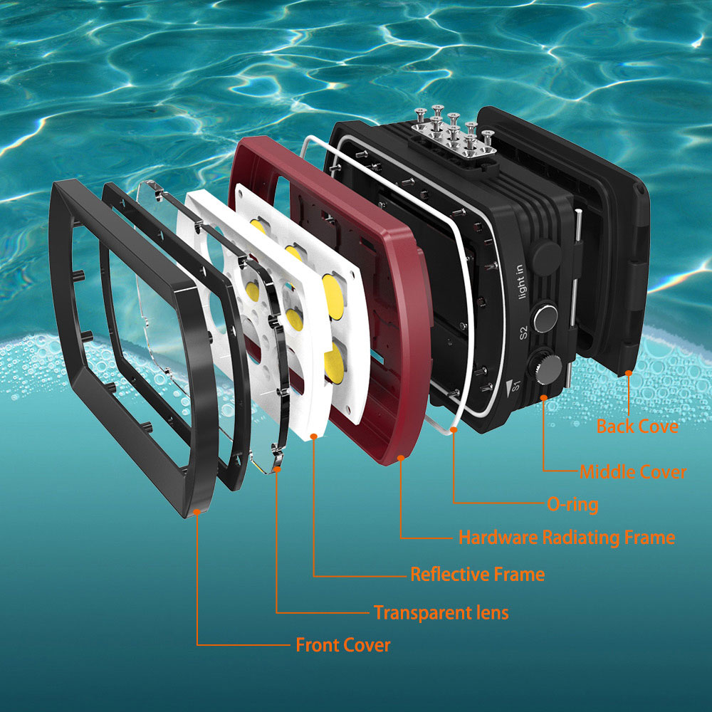 Seafrogs Aluminum LED Diving L - Photography Lighting Brand ulasan dan harga