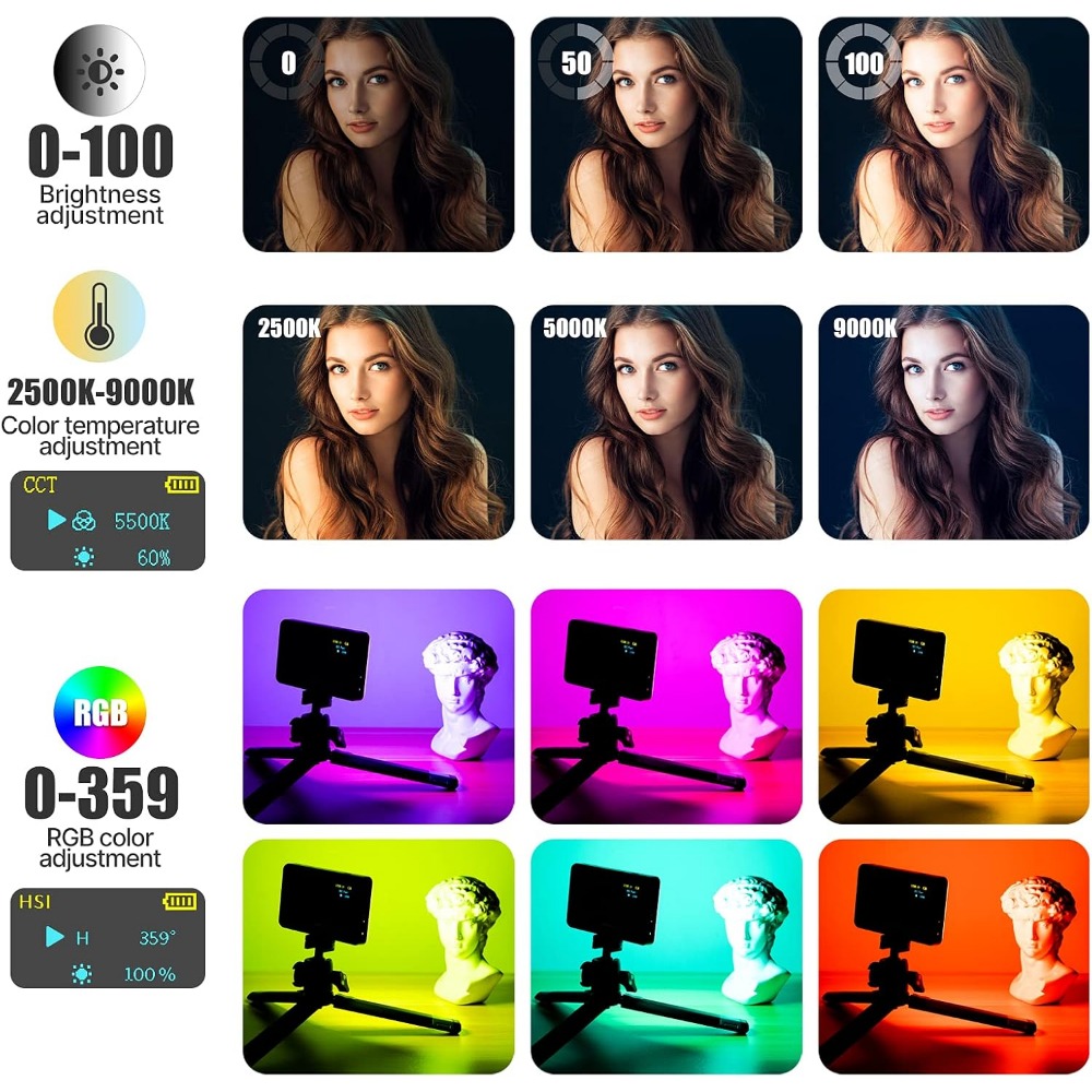 RGB LED Camera Light Panel: 0- - Photography Lighting Brand ulasan dan harga